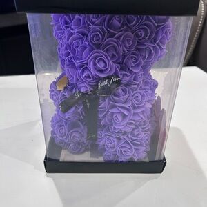 Purple Rose Teddy Bear
